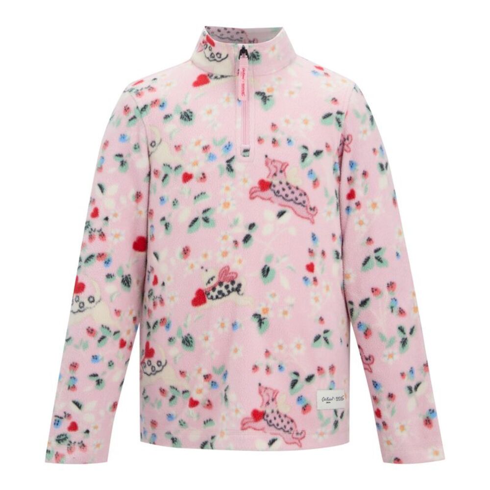 Regatta Childrens/Kids Cath Kidston Puppy Floral Half Zip Fleece Top / Pink